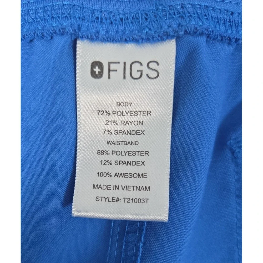 Figs Technical Collection Scrub Pants Mens‎ XL TALL Blue Drawstring Straight Leg